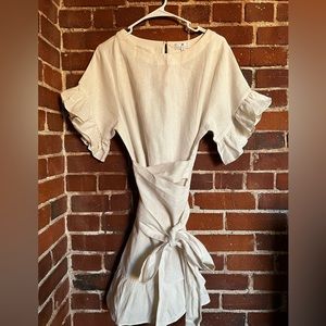 SOCIALITE Ruffle Trim Short Sleeve Wrap Dress